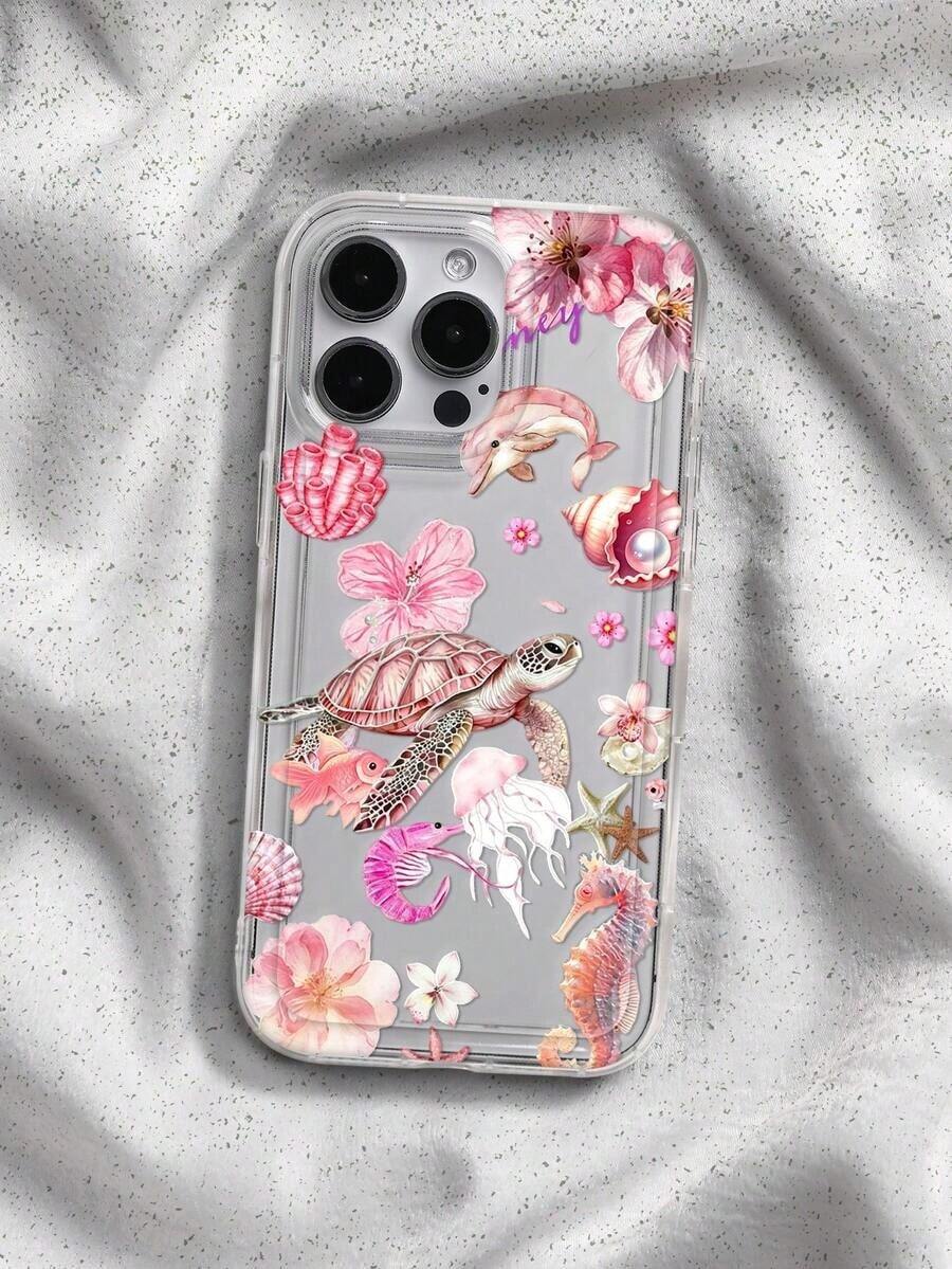 Floral And Butterfly Print Phone Case Compatible With IPhone And Galaxy, Protective Case With Christian Cross And Bible Verse - 多色 7 - 查看 1