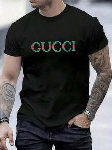 Camiseta unisex.Para hombres.Manga corta.Camisa T de manga corta.Ropa de primavera.Ropa de verano.Prenda de vestir.Prenda superior.Ancho.Silueta.Diseño con estampado.Regalo.Regalo.Estilo street.Primavera.Verano.Otoño.Invierno.Para hombres. - Negro - Ver 4