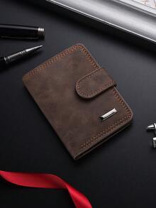 SHABILI New Unisex Premium Thin PU Small Wallet Minimalist Student Card Holder Integrated Money Clip - Bronze - View 6