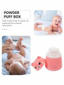 1 3-In-1 Split Baby Powder Puff Storage Box Includes A Gentle And Skin Friendly Powder Puff Easy To Carry Suitable For Baby Love Valentine's Day Gifts - Multicolor - View 5