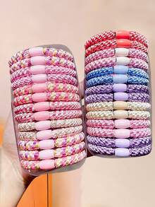 20/10 piezas/Set Scrunchies de pelo estilo retro INS, minimalistas y vintage pero duraderos, con diseños de cuadros tejidos multicolor - Adecuados para niñas y adolescentes, aptos para uso diario, citas, escuela, vacaciones, graduación, fiestas, para crear fácilmente un aspecto suave y dulce - Multicolor - Ver 3
