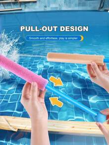 OBOVAY Pistola de agua de espuma, 1/6/12 piezas Pistola de agua de acción de tracción, ligera, adecuada para piscina, playa, juegos de agua de verano en el patio trasero, fiesta temática hawaiana, colores brillantes aleatorios - Multicolor - Ver 4