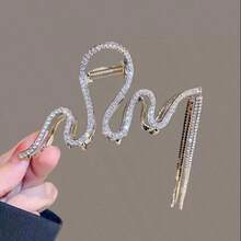 1 Stück vielseitiger Haarklammer mit Strass-Quasten, minimalistischer großer Metallhaarklammer für dickes Haar, Sommerhaarklammer für Frauen - Verschiedenfarbig - Übersicht 7