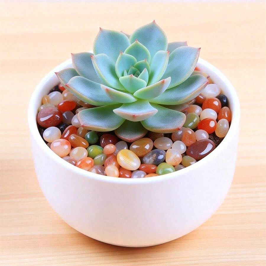 1-2cm Natural Nanjing Yuhua Stone Agate Pebbles, With Textured Landscape-Like Patterns, Suitable For Decorating Succulents, Fish Tanks, Flower Pots, Aquariums And More Scenes - C - View 1
