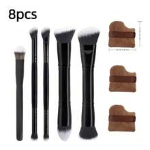 Bộ 8 cọ trang điểm hai đầu, cọ đánh kem nền, má hồng, tạo khối, phấn phủ, dụng cụ làm đẹp đa năng. - Nhiều màu - Xem 10