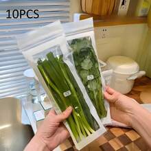 50pcs Long Rectangular PE Material Ziplock Bags (With Clasp) | Airtight Seal Bags For Fruits, Vegetables, Meats, Grains - Space Saving For Fridge/Freezer, Transparent & Durable Disposable Storage Bags - Clear - View 16