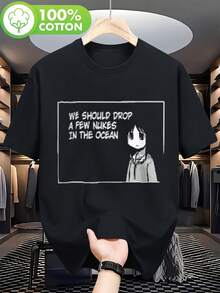 Camiseta Azumanga Daioh de moda para hombre y mujer, estilo Harajuku, con cita de anime bonita, unisex, estética vintage, para uso diario - Negro - Ver 6