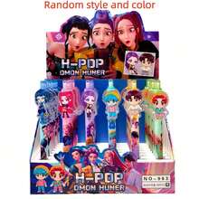 5pcs Girl Group Neutral Pen Acrylic Click Pen Student Stationery Signature Pen K-Pop Stationery Random Style - Multicolor - View 7