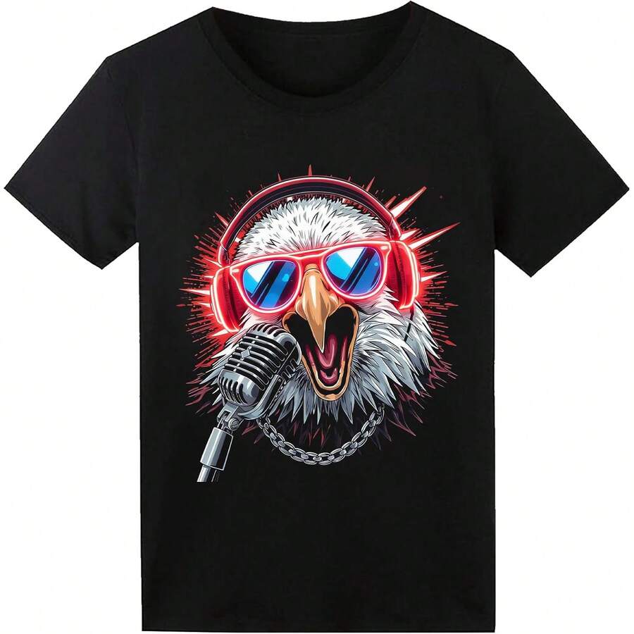 playera LED activada por sonido, para fiestas - Negro - Ver 1
