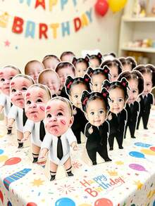 1/5/10/20/40個客製化臉部立牌、Baby Boss照片立牌、生日派對裝飾立牌、Baby Boss爆炸頭立牌。上傳您的照片。適用於婚禮、派對、單身派對和生日。派對裝飾配件。婚禮、朋友和親戚的最佳禮物。派對裝飾、新娘送禮道具。 - 多色(紙立牌) - 查看 5