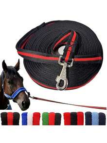 2pcs Flat Horse Training Ropes With Heavy Duty Swivel Snap And Trigger Snap, Suitable For Daily Horse Training | Horse Training Ropes For Round Pen Training And Ground Training - Multicolor - View 11