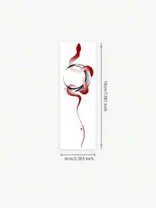 1 Tattoo Sticker With A Red And Black Ink Circular Spirit Snake Vertical Simple Chinese-Style Tattoo Design, Temporary Tattoo Sticker, Washable PVC, Disposable, Waterproof, Sweatproof, For Palms, Arms, Waist, Abdomen, Back, Legs, Non-Reflective, Simulated Tattoo Design, Suitable For Travel, Music Festivals, Gaming, Graduation Gifts, And Daily Use, Lasting 3-5 Days - Multicolor - View 6