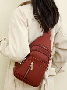 Bolso de lujo de mujer de cuero PU de alta calidad, bolso de hombro y bandolera de diseñador, nuevo estilo 2026 - Rojo - Ver 7