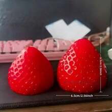 1pc Extra Large Soft Silicone Strawberry Tart Squeeze Toy, Slow Rebound Sensory Toy, Stress Relief Toy, Suitable For Adults, Office And Parties - Multicolor - View 3