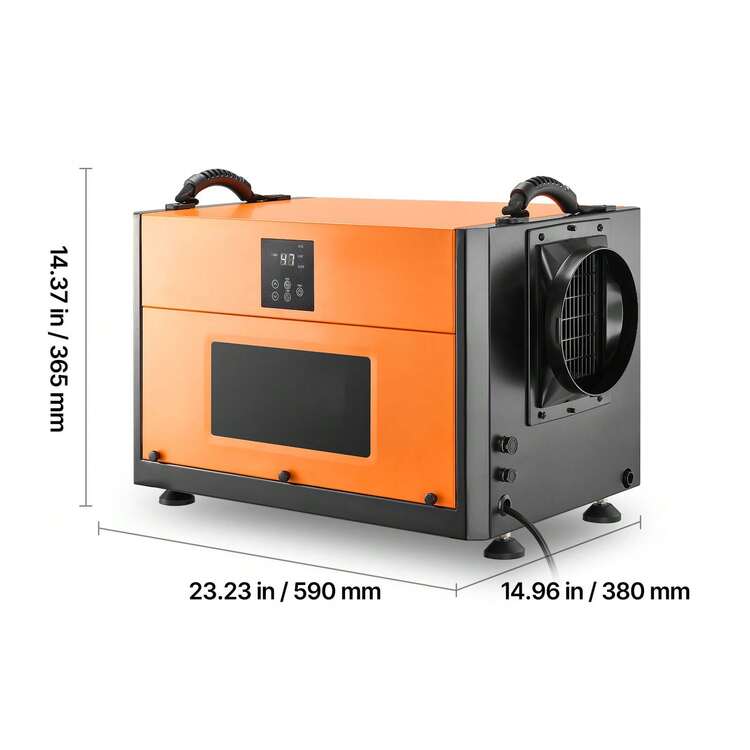 156 Pints Commercial Dehumidifier With Drain Hose, Portable Crawl Space Dehumidifiers For Basement Storage Room Industrial Grade, Auto Defrost/Drainage, Heavy-Duty Galvanized Steel, LED Indicate - 查看 10