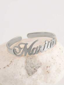 1 Stück individuell anpassbarer offener Namensring, modischer verstellbarer Edelstahlring, beliebter Schmuck für Frauen, individuell gestalteter Ring, unisex Ring, individualisiertes Geschenk, Geschenk für sie, Paargeschenk, personalisiertes Jahrestags-Geschenk - Mehrfarbig 2 - Übersicht 7
