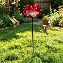 Colorful Floral Bird Feeder - Decorative And Functional! Its Eye-Catching Floral Design Makes It Stand Out In The Garden Or Lawn, Serving As Both A Decorative Piece And A Convenient Bird Feeding Station. Waterproof And Durable, It Adds Vitality To Your Garden, Attracts Lovely Birds, And Creates An Outdoor Leisure Area - A Must-Have For Gardening Enthusiasts. - Flowers - View 6
