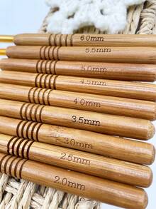 Round Handle Glossy Crochet Hooks Full Set, 2.0mm–6.0mm 9 Sizes, Smooth Needle Body Without Snagging Yarn, Versatile DIY Tool For Handmade Crochet Dolls, Coasters, Hat Decorations, Storage Baskets, Decorative Pillows, Home Decor And Crochet Bags - Crochet Hook - View 7