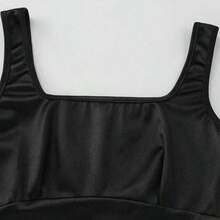 Nana's Women's Clothing Store  Vestido corto de verano para mujer, de cuello cuadrado, unicolor y cintura plisada - Negro01 - Ver 7