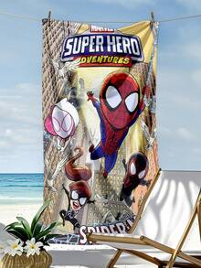 Khăn tắm bơi và chăn đa năng chủ đề Marvel, chất vải mềm mịn thân thiện với da, thấm hút nhanh, nhanh khô, không rụng sợi, không phai màu, in hình nhân vật kinh điển Spider-Man và Iron Man - Nhiều kiểu dáng - Xem 14