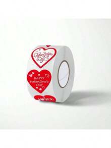 500pcs/Roll Heart Shaped Stickers, Suitable For Valentine's Day, Birthday, Thank You, Party Decoration, Adhesive Labels - Multicolor - View 9