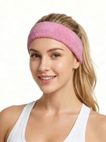 1 Pack Thin Terry Cloth Headband, Wristband Set, Sweatbands Athletic Hair Soft Headband For Women, Men, Basketball, Football, Soccer, Terry Cloth Athletic Hairband For Exercise - Multicolor - View 9