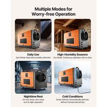 156 Pints Commercial Dehumidifier With Drain Hose, Portable Crawl Space Dehumidifiers For Basement Storage Room Industrial Grade, Auto Defrost/Drainage, Heavy-Duty Galvanized Steel, LED Indicate - Metal, 80 Pt, No Pump - View 4