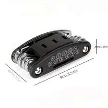 Destornillador y llave de 16 en 1 multifuncional y plegable, con mango antideslizante y diseño giratorio, duradero y conveniente para reparaciones automotrices, del hogar y en general, herramienta portátil - negro - Ver 3
