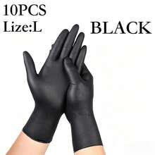 20 chiếc/gói găng tay nitrile dùng một lần - Không chứa latex và bột, thích hợp cho xăm hình, vệ sinh tiệm nail, dụng cụ làm móng, chuẩn bị cho năm học mới, làm móng nghệ thuật (có thể dùng với sticker dán móng). - màu đen - Xem 8