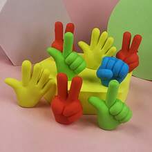 10入隨機色鉛筆帽，剪刀石頭布橡皮擦橡膠鉛筆帽，趣味開學用品 - 10個 - 查看 9