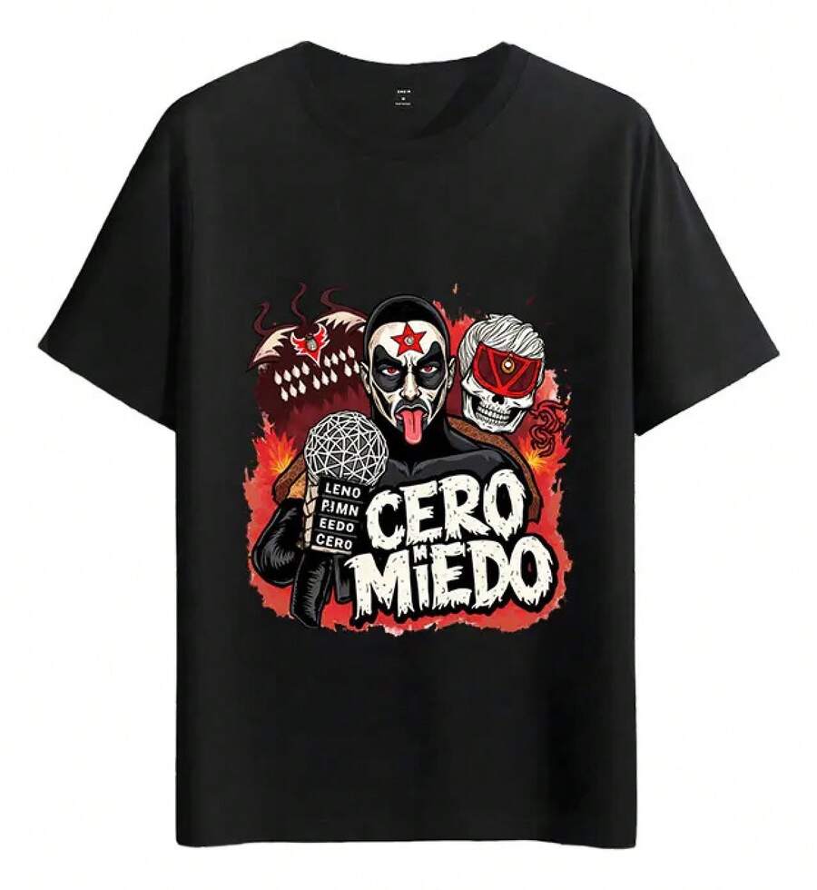 Muscle Freaks T-Shirt, Mexican Style Wrestler, Zero Fear - Black - View 1
