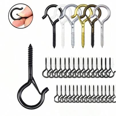 Móc vít kim loại chịu lực cao, thích hợp sử dụng trong nhà và ngoài trời - Tuyệt vời để treo cây cảnh, đèn LED, chuông gió và trang trí nhà để xe.