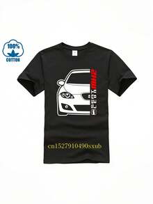 Herren-T-Shirt mit Leon MK2 Auto-Grafik - Entworfen für das Seat Leon MK2 Sportcoupé, mit schwarzem Hintergrund und weißen und roten Rennstreifen. Dieses atmungsaktive, lässige Rundhals-Shirt ist perfekt für Autoliebhaber und bietet Komfort das ganze Jahr über. - Schwarz - Übersicht 2