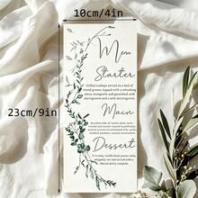 Tarjeta de menú de boda personalizada, menú de cena de boda personalizado, diseño floral minimalista elegante, decoración de mesa de boda, tarjeta de menú de evento personalizable, tarjeta personalizada, adecuada para boda, despedida de soltera, decoración de mesa de boda minimalista - Menús - Ver 5