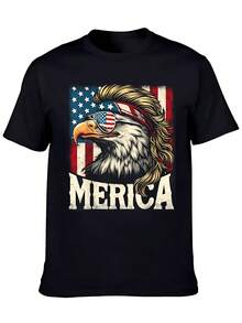 T-Shirt With  Graphic Patriotic Pride - Hitam - View 1