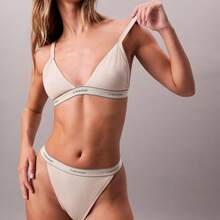 Calvin Klein Heritage Cotton Stretch Unlined Triangle Bra QF8369 Underwear  Women  Bras + Bralettes - 牡蠣灰 - 查看 4