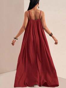 xheZivah Vestido holgado de mujer con textura vertical, corte suelto, de color caqui, de manga corta y ajustable, apropiado para el verano de 2025, festivales de música, Pascua, Día de San Patricio, estilo occidental, estilo nómada, fiestas de cumpleaños, temporada de graduación, uso casual diario, versátil, de ocio, vacaciones, viajes en crucero, playa, tomar el sol, popular en redes sociales. xhe - Burdeos - Ver 3