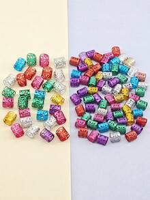 100Pcs Multicolour Hair Jewelry For Braids Dreadlocks Beads Hair Rings Hair Clips Adjustable Metal Cuffs For Hair Braids Accessories - Multicolor - View 5