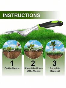 1pc Heavy Duty Metal Weeding Hook, Sharp Tooth Blade, Stainless Steel Weeder, Multi-Functional Tool, Puller, Gap Trimming Weeding Tool, Effectively Removes Weeds, Garden, Gardening Supplies, Outdoor Garden Decor, Outdoor Garden Cleaning Supplies, Gardening Tools, Simple And Practical, Durable Construction Tool, Suitable For Garden Maintenance, Lawn Cracks And Pavement Joints - Multicolor - View 2