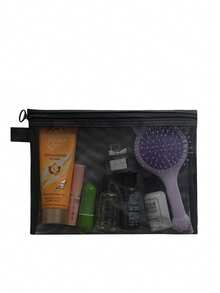 1 pièce Sac de rangement cosmétique en maille transparente, peut contenir rouge à lèvres, pinceaux, produits de soin de la peau, téléphone, pièces de monnaie, petits articles, convient pour la maison, les cadeaux, les vacances, les fêtes, Halloween, Noël et autres utilisations multifonctionnelles. - Multicolore - Voir 10