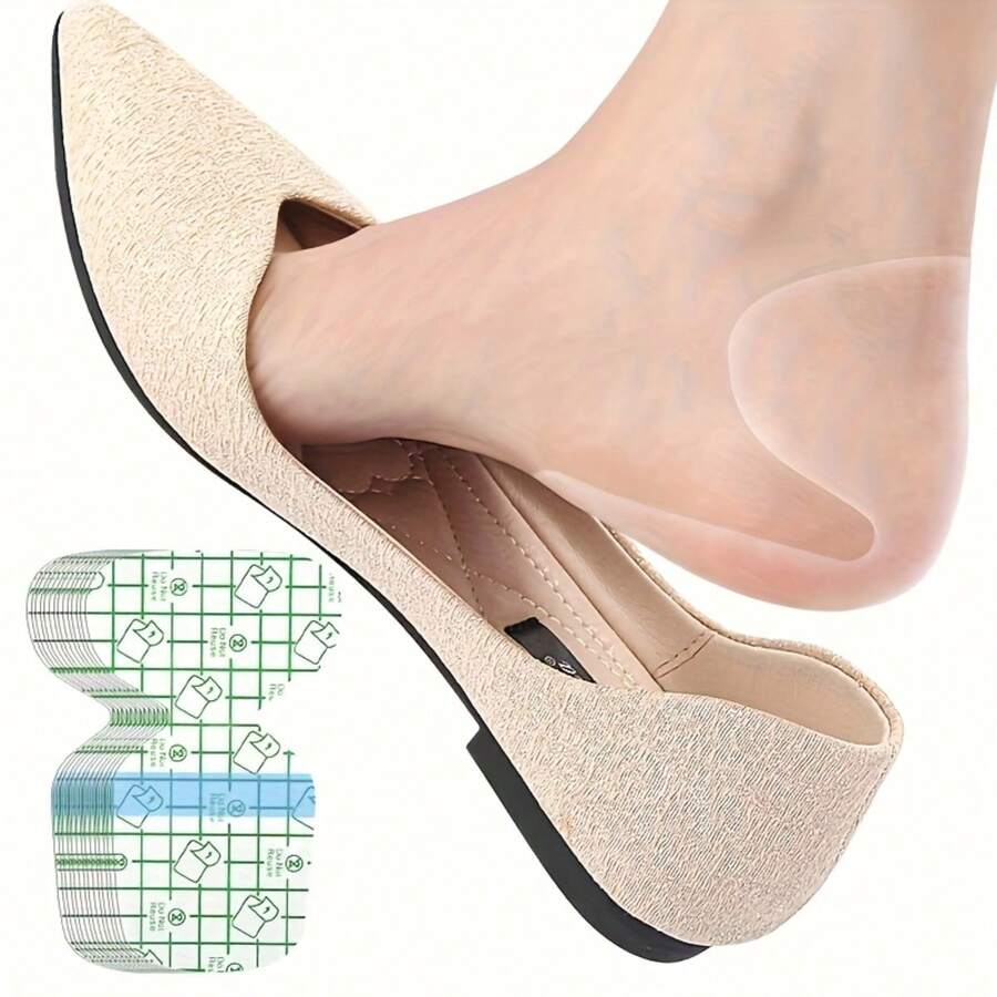 15/30 piezas Almohadillas invisibles antideslizantes para el talón - Diseño de cojín transpirable, parche para plantilla y cuidado de los pies, hidratante y reparador de talones agrietados, almohadillas beige amigables con la piel, cuidado de la salud del talón - Multicolor - Ver 1