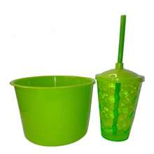 Souvenir Kit: 20 Popcorn Buckets (1.5 L) + 20 Cups (400 ML) - LIME GREEN - View 2