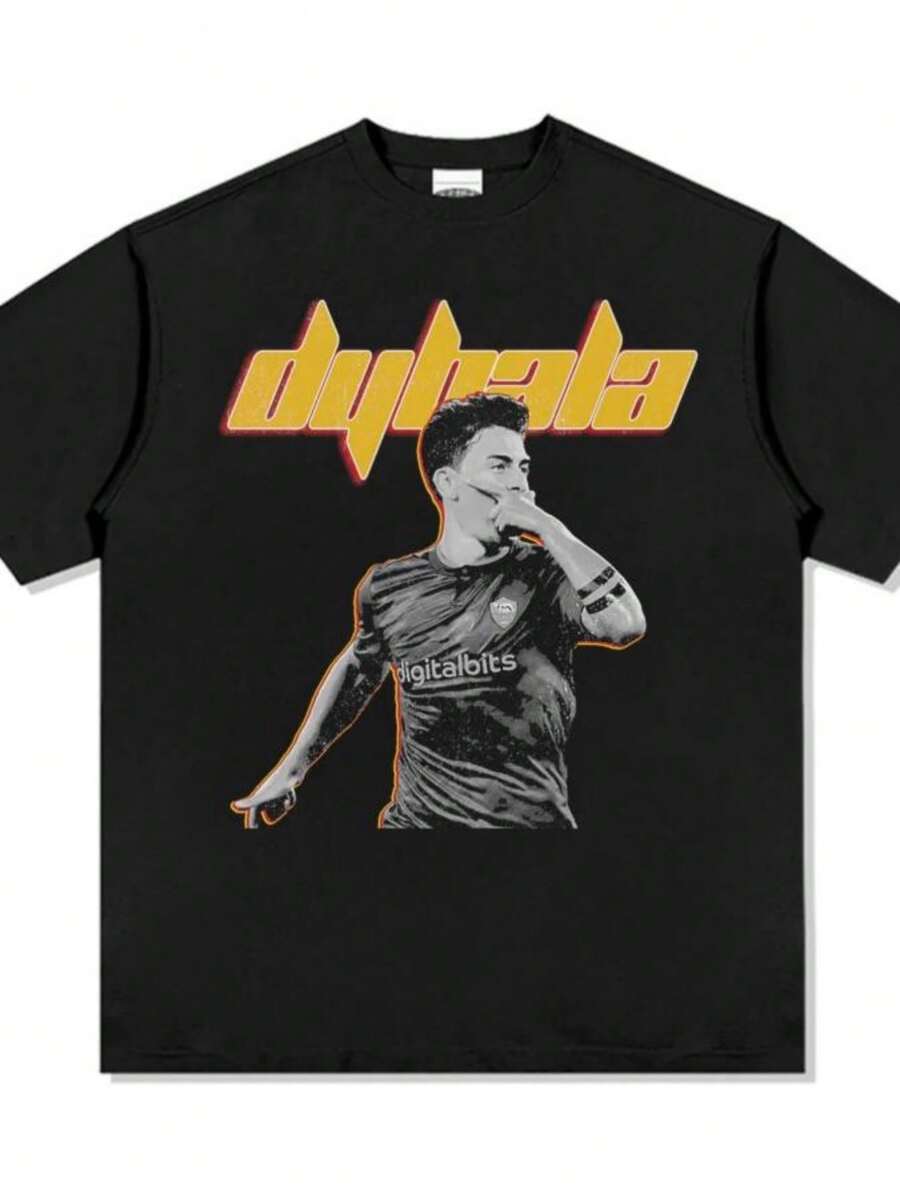 Women's Shirts Paulo Dybala 100cotton Men's Tshirt Football Rome Jersey Commemorative Shirt Summer Women's Unisex Oversized Short Sleeve Top - 黑色 - 查看 1