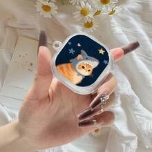 1 chiếc (Chỉ bao gồm hộp đựng tai nghe, không kèm phụ kiện) Tương thích với Galaxy BudsPro / Galaxy Buds 2pro/ Galaxy Buds Live/Galaxy Buds FE/ Galaxy Buds 4, Hộp đựng tai nghe trong suốt mềm mại, đa năng, thời trang với họa tiết bầu trời sao, mèo, đầu cá mập, ngôi sao được in UV, hộp đựng tai nghe không dây trong suốt tối giản cho Galaxy Buds 2pro - Trong sáng - Xem 12
