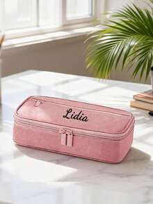 Customized Logo & Text Minimalist Large Capacity Pencil Case, Stationery Bag, Pencil Pouch For Students, Back To School Gift, Durable Oxford Cloth Zipper Pencil Storage Bag, Suitable For Independence Day, Mother's Day, Father's Day, Back To School Season, Graduation Season,Back To School - Multicolor - View 8