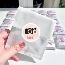 JOERBABU the little kangaroo Bobbie 502pcs/Roll Camera LOVE Pattern Stickers, 10 Assorted Designs, Christmas Gift Wrapping Labels, Scrapbook Stickers, Planner Gift Wrapping, Paper Craft Decoration, Party Gifts, Gift Box Decoration & Reward Stickers - Multicolor - View 3