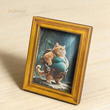 1 Piece Of Adventure Cat-Themed Wooden Refrigerator Magnet, Mini Size, Fun Cat Design, Vintage Adventure Style, Exquisite Miniature, Adds Unique Charm To The Kitchen Refrigerator Door, A Gift For Friends. Three Is Full Of Magnets. - 3.15英寸*2.36英寸 - 查看 3