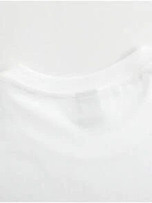 1 Pack 180g 100% Cotton [Double-Sided Print] Women's Summer Casual T-Shirt, Double-Sided Print, Sushi And Soy Sauce Design, Round Neck, Short Sleeve Style T-Shirt - 白色 - 查看 4