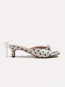 Sandal Hak Tinggi Model Mule Suede Wanita Musim Semi/Panas 2026 - Hitam dan Putih - View 8