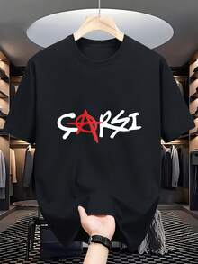 Camiseta gráfica BESIKTAS CARSI para hombre - Negra con texto turco blanco y rojo, casual de manga corta y cuello redondo, llamativo diseño inspirado en Ankara, cómoda para todas las estaciones, lavable a máquina - Negro - Ver 6
